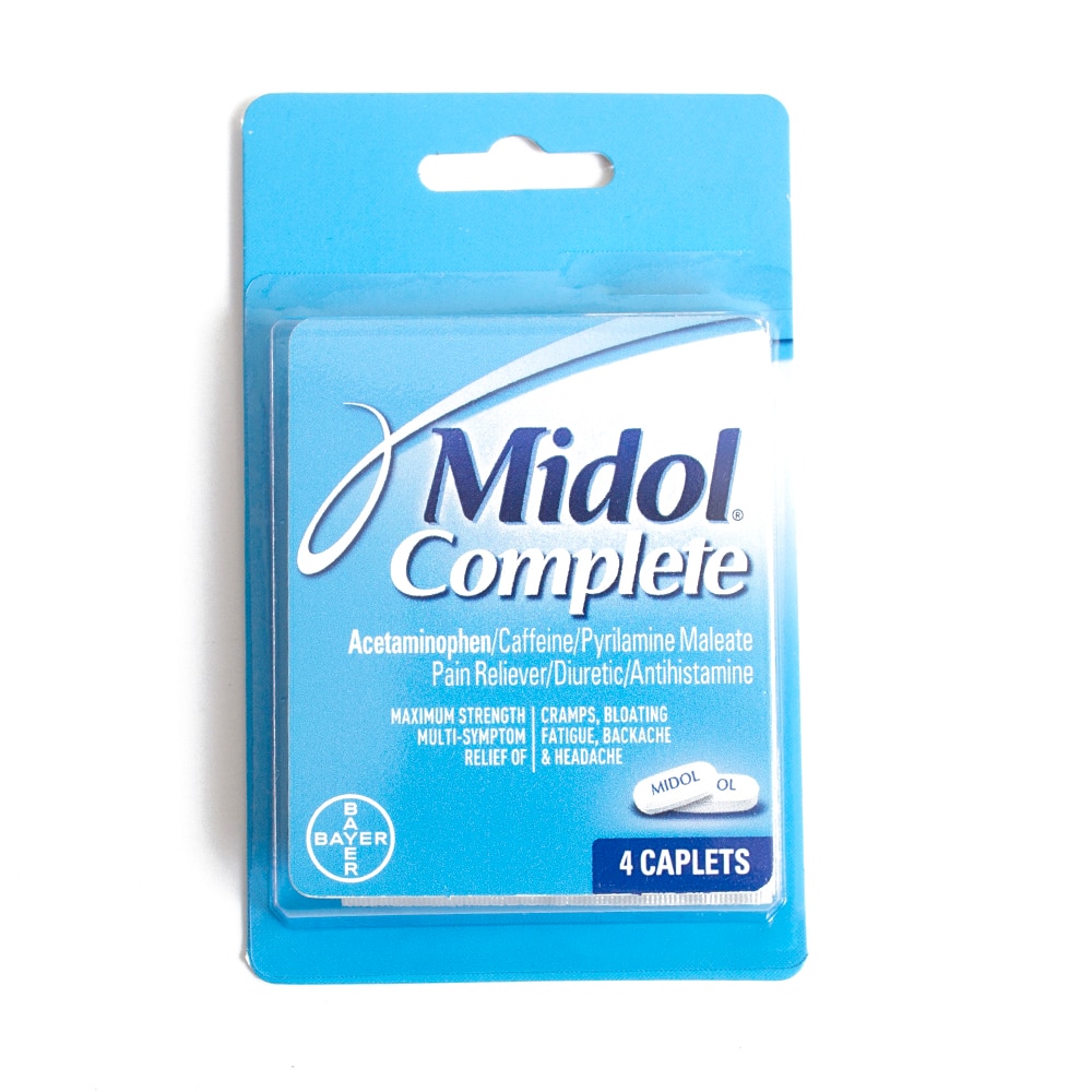 Medicine/Pain Relief, Health & Beauty, Midol, Complete, 4 caplets, 65258